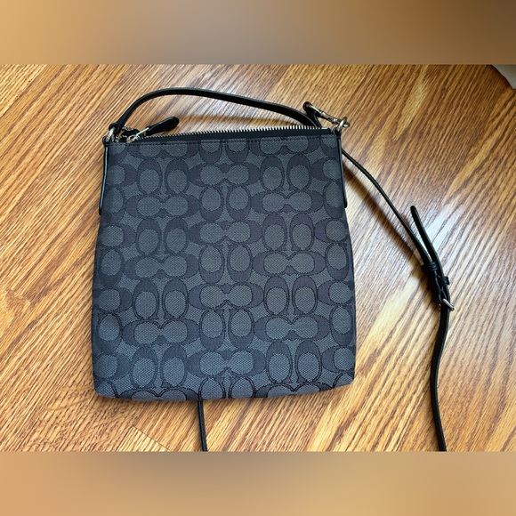 Coach signature logo leather/fabric shoulder/crossbody bag - Picture 4 of 17